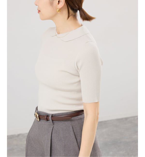 IENA「《予約》ECO SPLASH襟付きプルオーバー」|ニット・セーター|