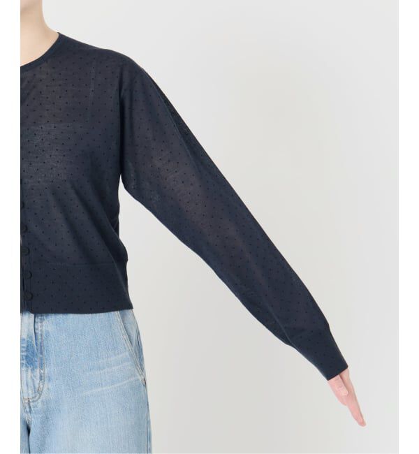 IENA「《予約》フロッキードットミニカーディガン」|カーディガン|