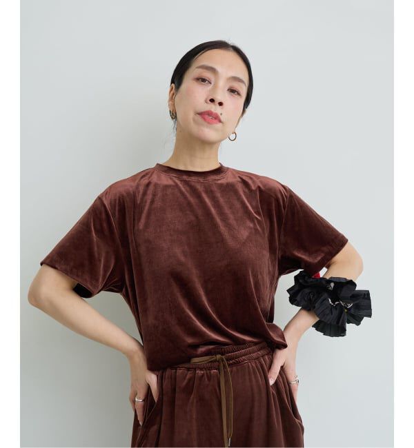 IENA LA BOUCLE「《予約》IENA LA BOUCLE トリアセベロアTシャツ」|Tシャツ・カットソー|