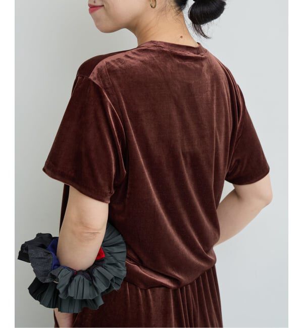 IENA LA BOUCLE「《予約》IENA LA BOUCLE トリアセベロアTシャツ」|Tシャツ・カットソー|ブラウン