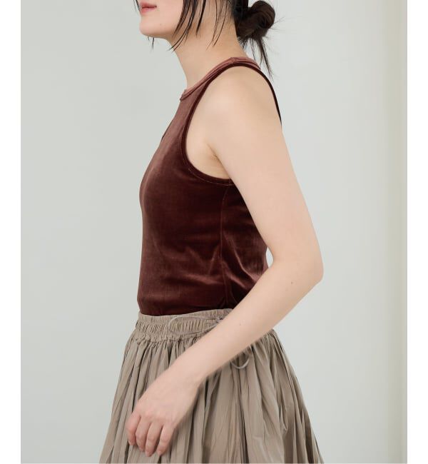 IENA LA BOUCLE「《予約》IENA LA BOUCLE トリアセベロアタンクトップ」|タンクトップ|