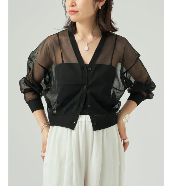 VERMEIL par iena「《予約》シアーVネックカーディガン」|カーディガン|