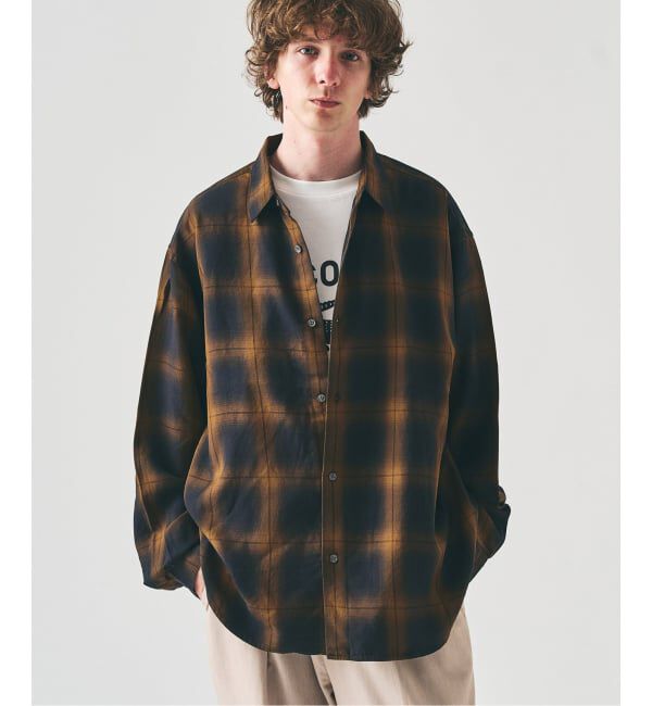 417 EDIFICE「オンブレーチェック レギュラーシャツ」|シャツ・ブラウス|ブラウン