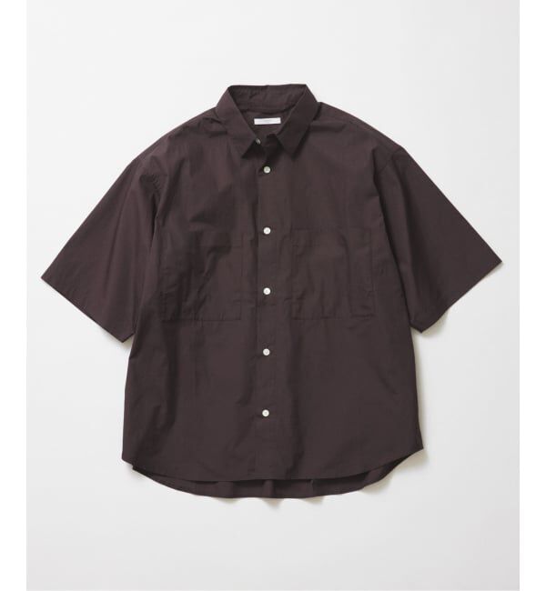 EDIFICE「《予約》タイプライター ビッグシルエット ハーフスリーブシャツ」|シャツ・ブラウス|ブラウン