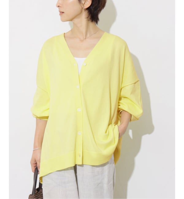 JOURNAL STANDARD relume「《予約》【MULTI FUNC+】UVカット / 接触冷感 / ドライタッチVネックカーディガン」|カーディガン|イエロー