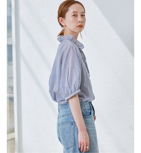 JOURNAL STANDARD「《追加予約》ボイルストライプフリル襟ブラウス」|シャツ・ブラウス|