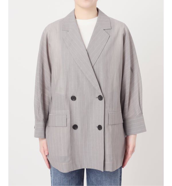 journal standard L'essage「《予約》シアーストライプ/無地ドルマンジャケット」|テーラードジャケット|