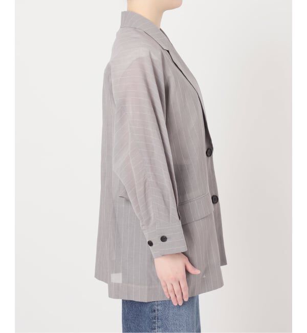 journal standard L'essage「《予約》シアーストライプ/無地ドルマンジャケット」|テーラードジャケット|