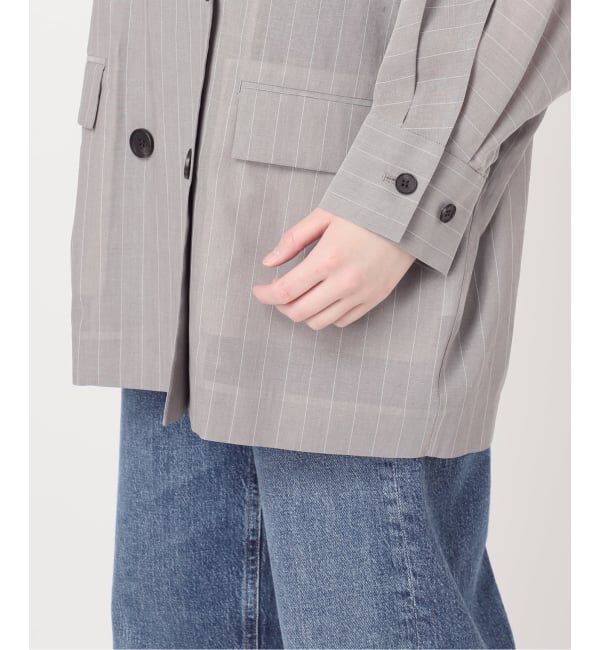 journal standard L'essage「《予約》シアーストライプ/無地ドルマンジャケット」|テーラードジャケット|