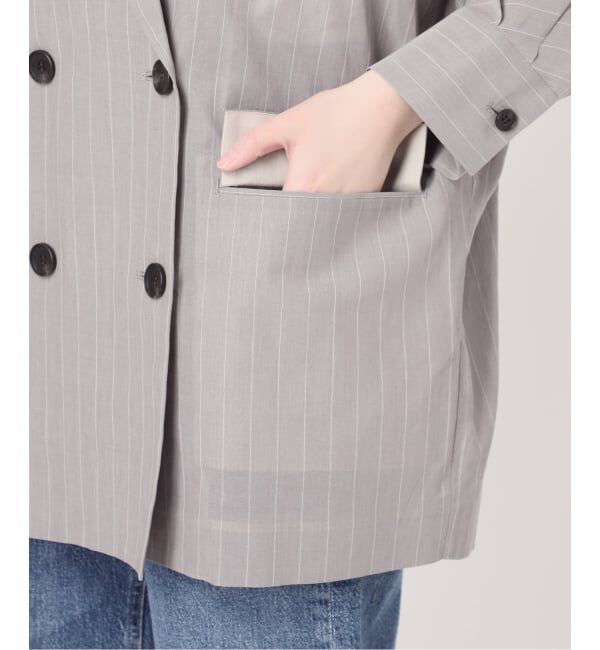 journal standard L'essage「《予約》シアーストライプ/無地ドルマンジャケット」|テーラードジャケット|