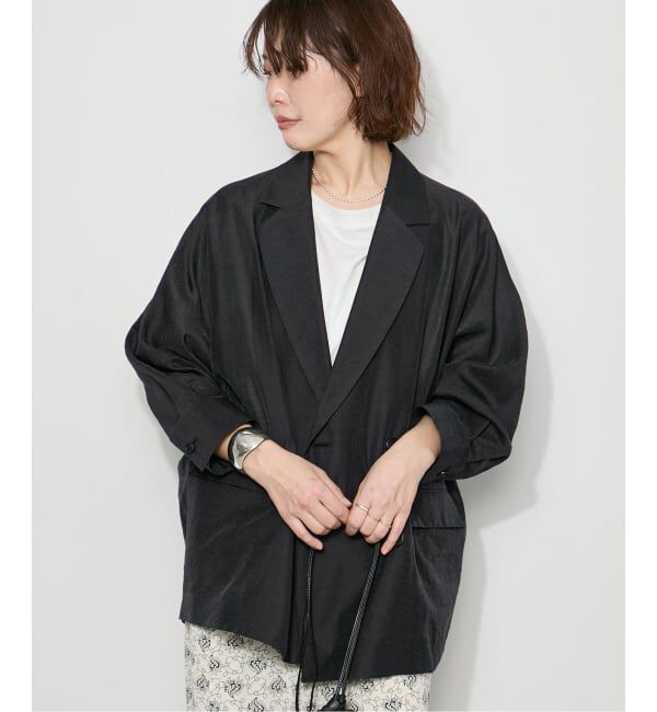 journal standard L'essage「《予約》シアーストライプ/無地ドルマンジャケット」|テーラードジャケット|