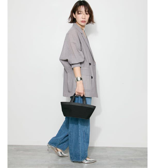 journal standard L'essage「《予約》シアーストライプ/無地ドルマンジャケット」|テーラードジャケット|