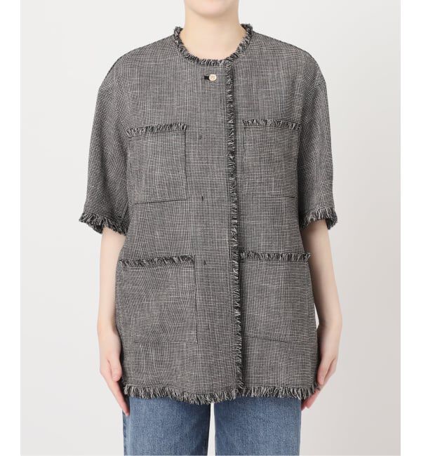 journal standard L'essage「《予約》TWEEDY MESH ショートスリーブジャケット」|ノーカラージャケット|
