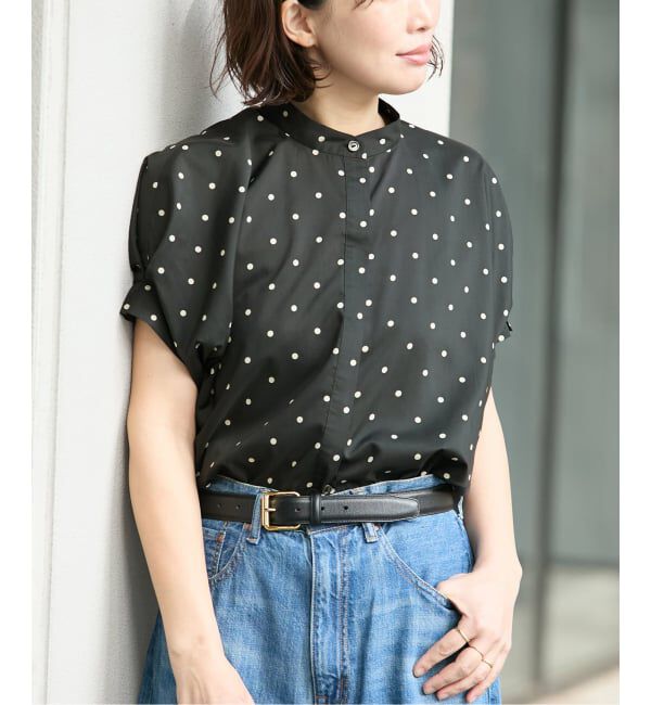 journal standard L'essage「《WEB限定予約》DEVEAUX/ドットタックスリーブシャツ」|シャツ・ブラウス|ブラック A