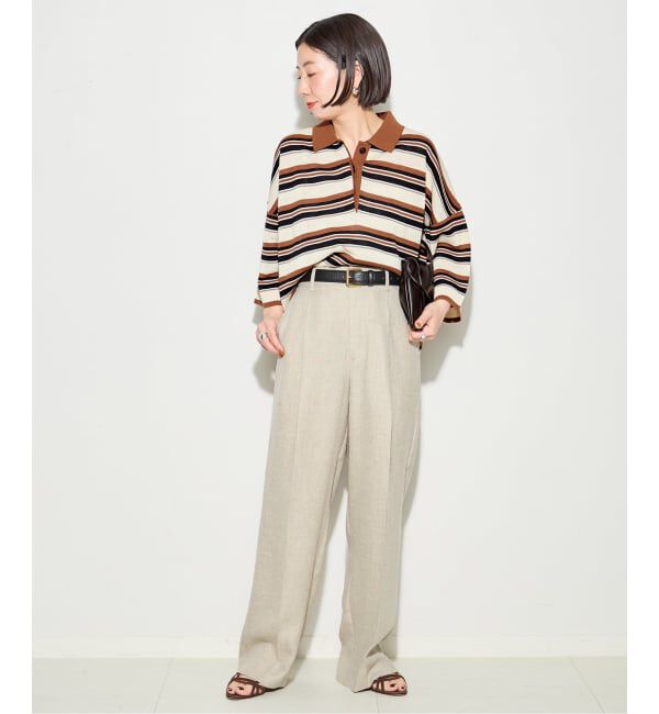 journal standard L'essage「《予約》ボーダー襟つきニット」|ニット・セーター|