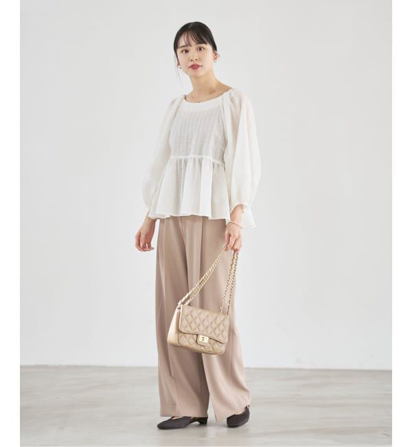 NOBLE「《予約》オーガンジーリップルラグランブラウス」|シャツ・ブラウス|