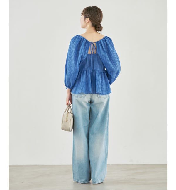 NOBLE「《予約》オーガンジーリップルラグランブラウス」|シャツ・ブラウス|