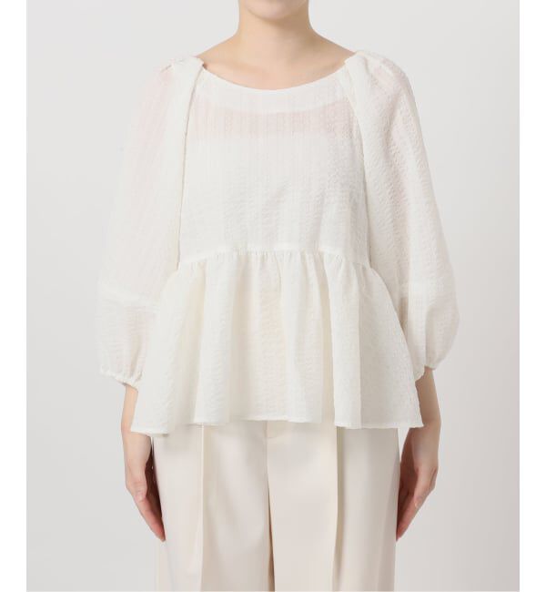 NOBLE「《予約》オーガンジーリップルラグランブラウス」|シャツ・ブラウス|