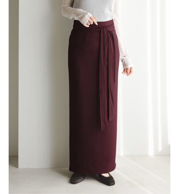 NOBLE「アニヴェンリブラップスカート」|スカート|ボルドー