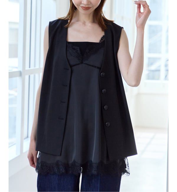 U by SPICK&SPAN「《予約》リネンライクウォッシャブルベスト」|その他|ブラック