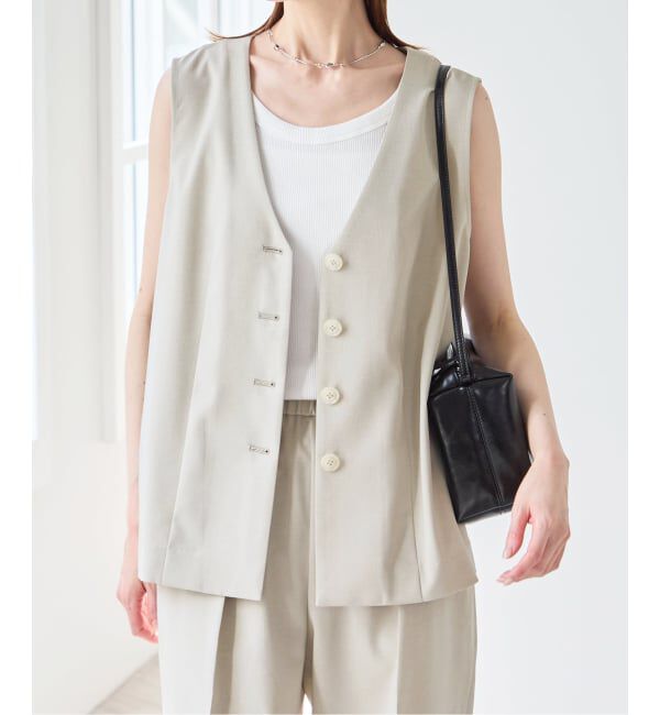 U by SPICK&SPAN「《予約》リネンライクウォッシャブルベスト」|その他|