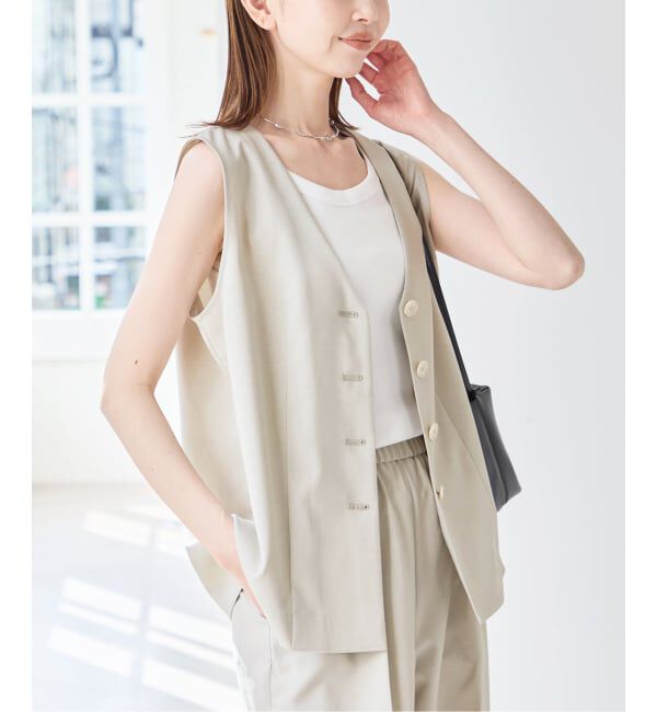 U by SPICK&SPAN「《予約》リネンライクウォッシャブルベスト」|その他|