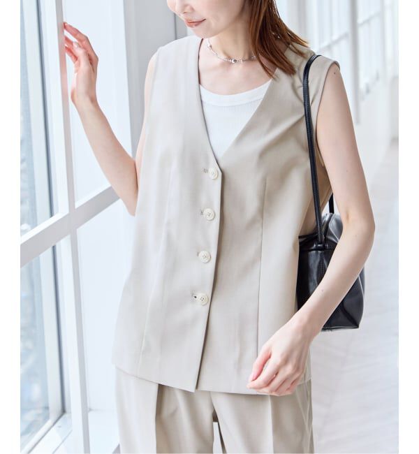 U by SPICK&SPAN「《予約》リネンライクウォッシャブルベスト」|その他|