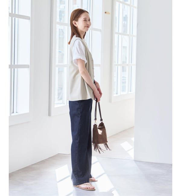 U by SPICK&SPAN「《予約》リネンライクウォッシャブルベスト」|その他|