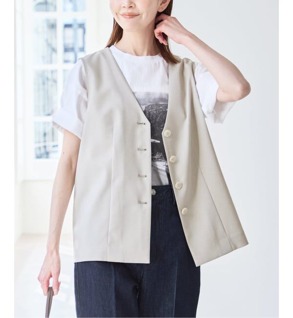 U by SPICK&SPAN「《予約》リネンライクウォッシャブルベスト」|その他|