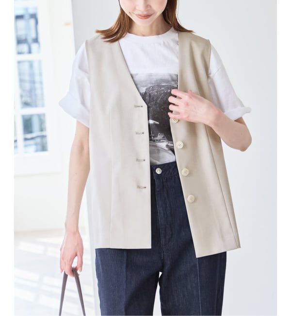 U by SPICK&SPAN「《予約》リネンライクウォッシャブルベスト」|その他|