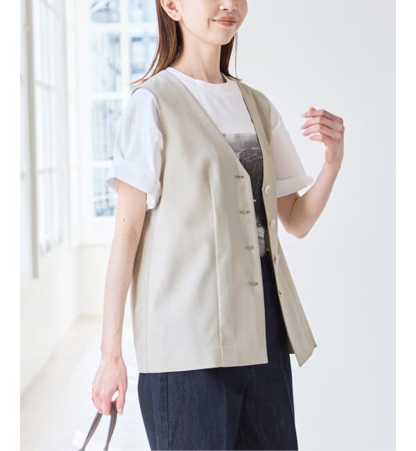 U by SPICK&SPAN「《予約》リネンライクウォッシャブルベスト」|その他|