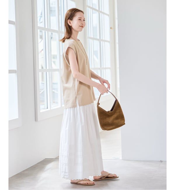 U by SPICK&SPAN「《予約》サイドスリットノースリーブ」|Tシャツ・カットソー|