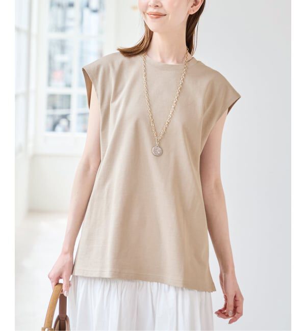 U by SPICK&SPAN「《予約》サイドスリットノースリーブ」|Tシャツ・カットソー|グレーB