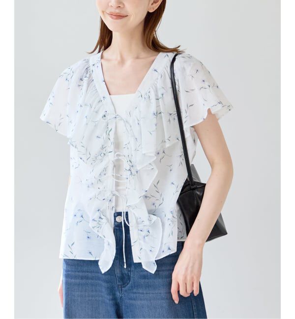 U by SPICK&SPAN「《予約》フロントリボンラッフルブラウス」|シャツ・ブラウス|