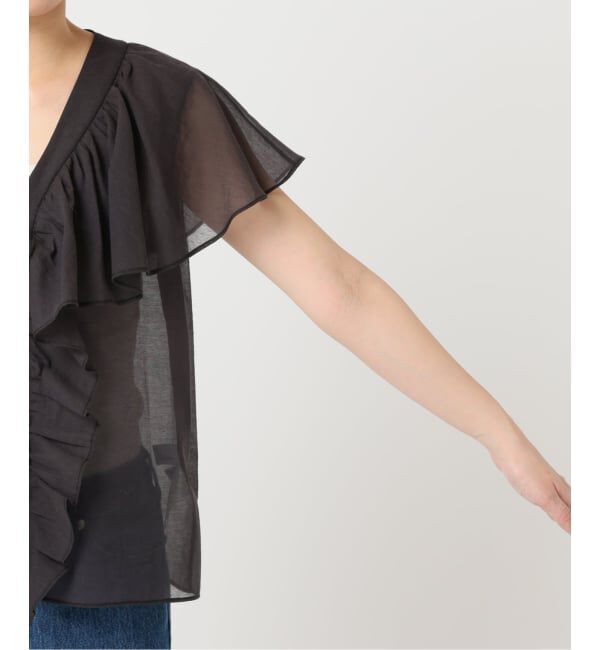 U by SPICK&SPAN「《予約》フロントリボンラッフルブラウス」|シャツ・ブラウス|