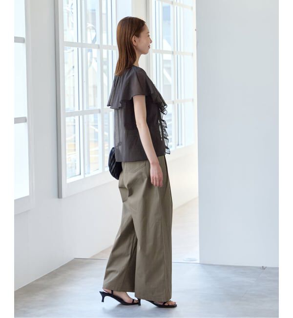 U by SPICK&SPAN「《予約》フロントリボンラッフルブラウス」|シャツ・ブラウス|