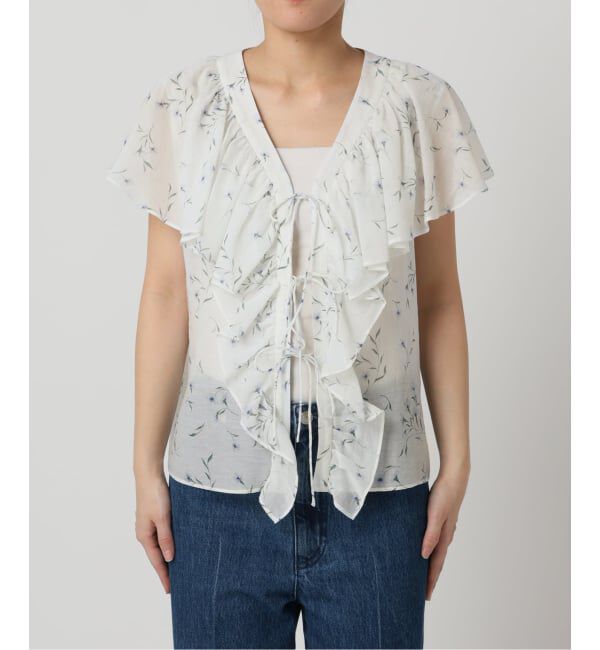 U by SPICK&SPAN「《予約》フロントリボンラッフルブラウス」|シャツ・ブラウス|