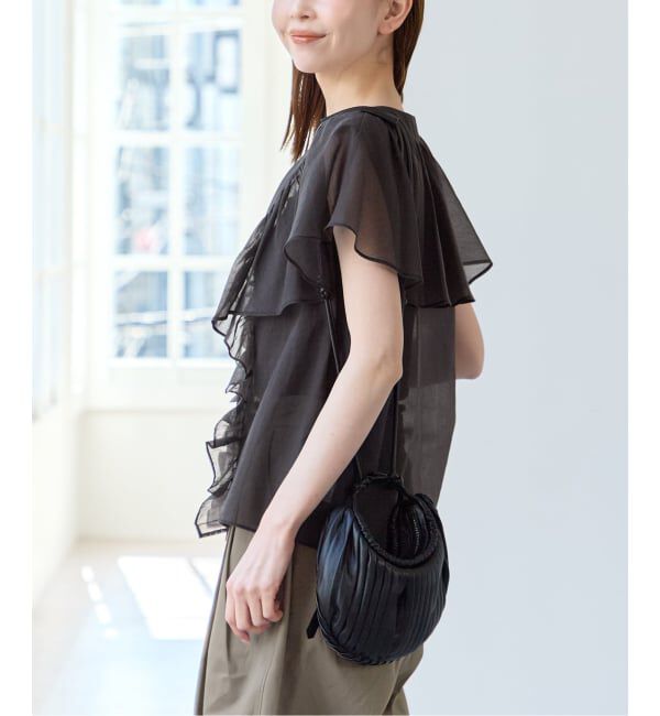 U by SPICK&SPAN「《予約》フロントリボンラッフルブラウス」|シャツ・ブラウス|