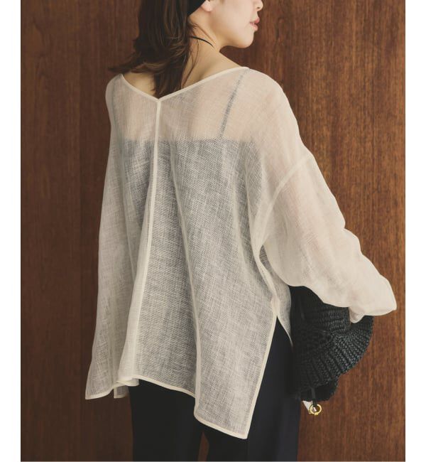 Spick and Span「《新色有り / 追加予約》メッシュリネンルーズプルオーバー」|シャツ・ブラウス|