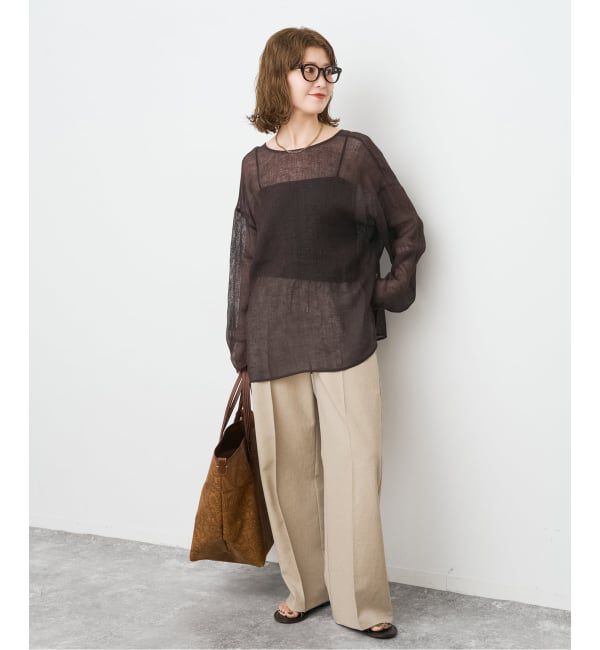 Spick and Span「《新色有り / 追加予約》メッシュリネンルーズプルオーバー」|シャツ・ブラウス|