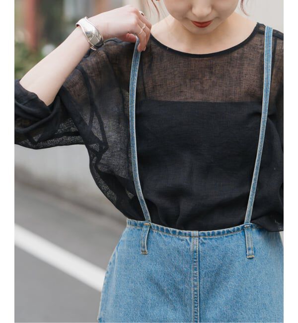 Spick and Span「《新色有り / 追加予約》メッシュリネンルーズプルオーバー」|シャツ・ブラウス|