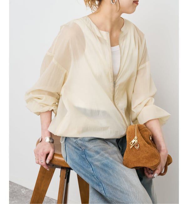 Spick and Span「《WEB限定 / 追加予約》シアーフロントZIPブルゾン」|その他|