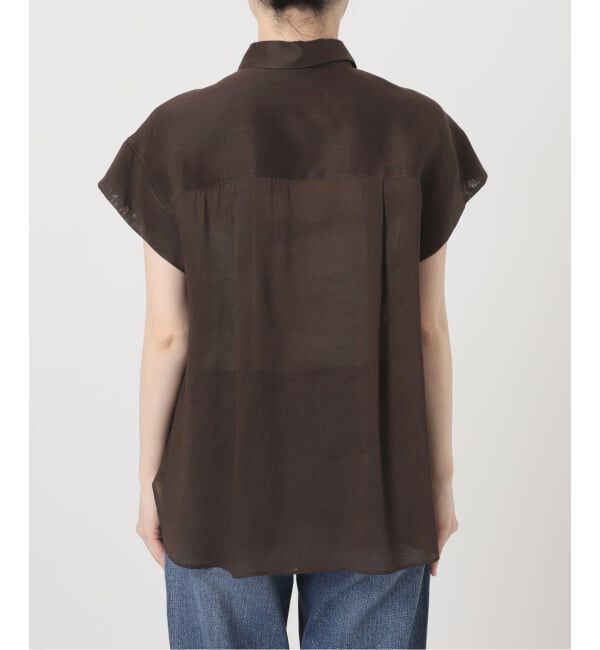 Spick and Span「《セットアップ可 / 予約》ラミーブレンドフレンチスリーブシャツ」|シャツ・ブラウス|