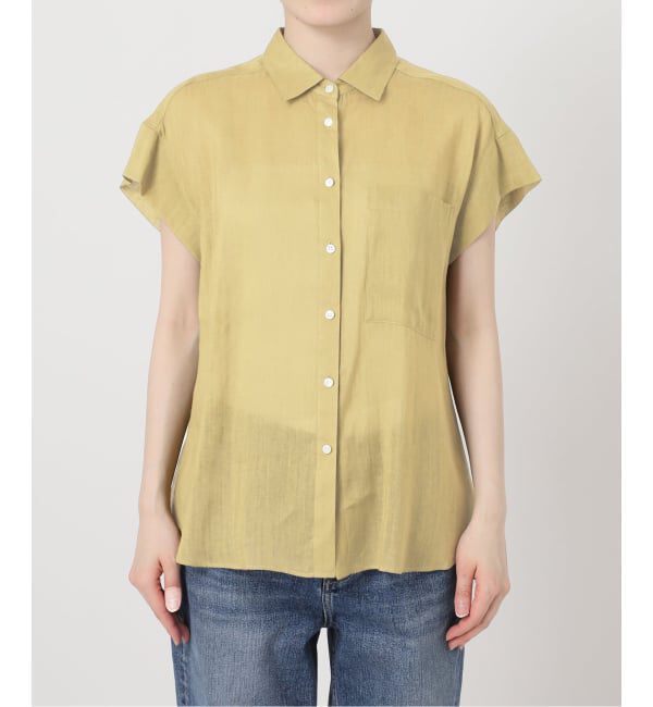 Spick and Span「《セットアップ可 / 予約》ラミーブレンドフレンチスリーブシャツ」|シャツ・ブラウス|