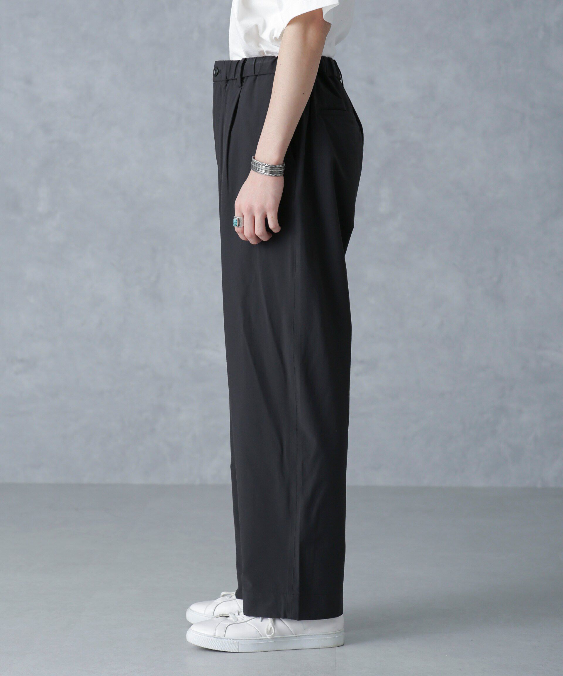 nano･universe「ストレッチワイドイージーパンツ(セットアップ可)」|チノ|