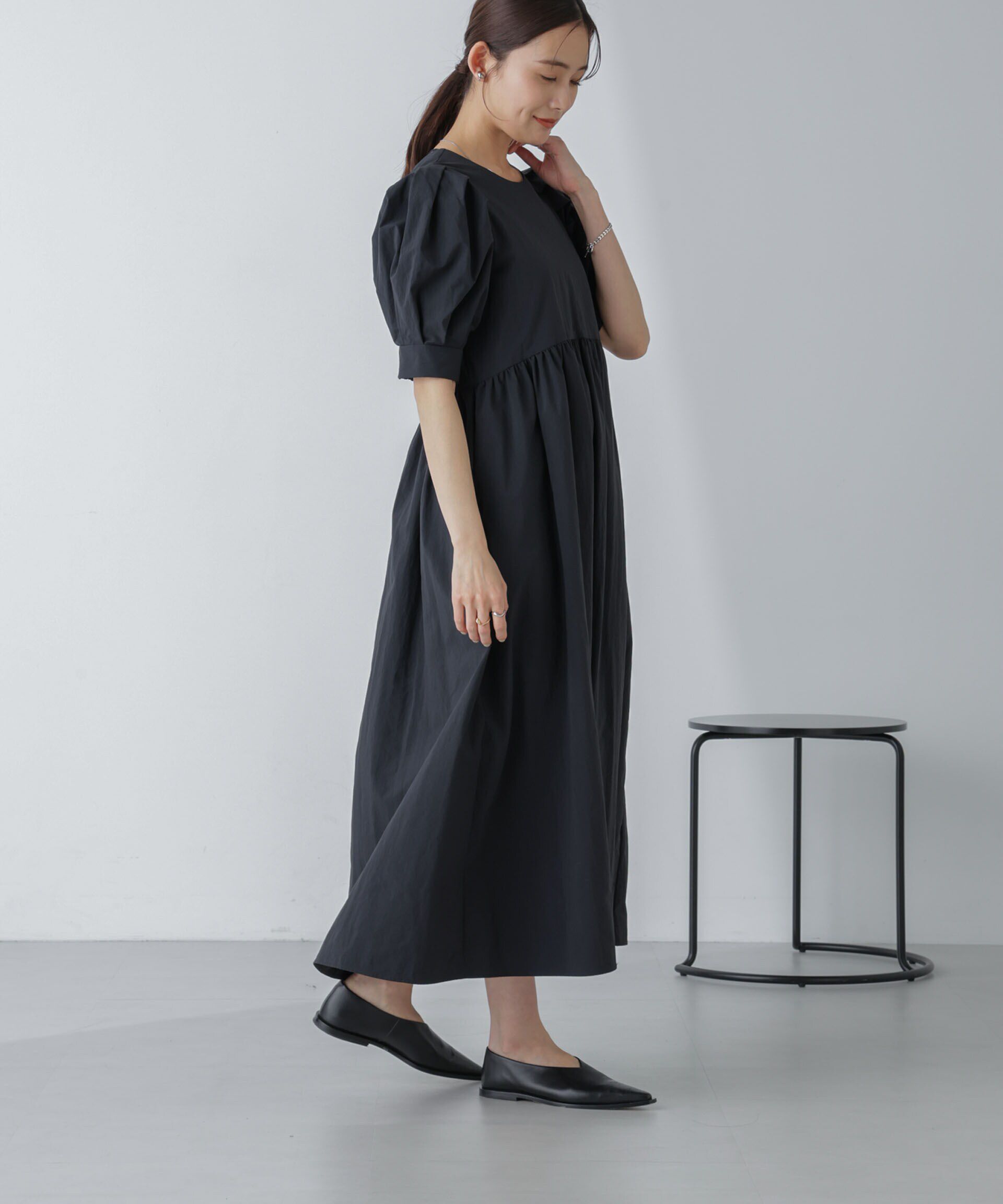 nano･universe「「星玲奈&times;NANO universe」タックスリーブタスランマキシワンピース」|ワンピース|