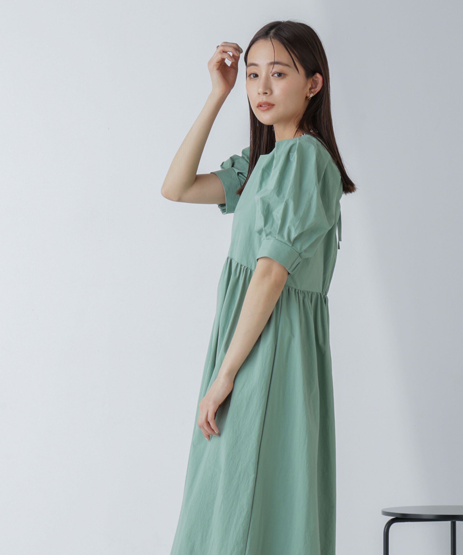 nano･universe「「星玲奈&times;NANO universe」タックスリーブタスランマキシワンピース」|ワンピース|