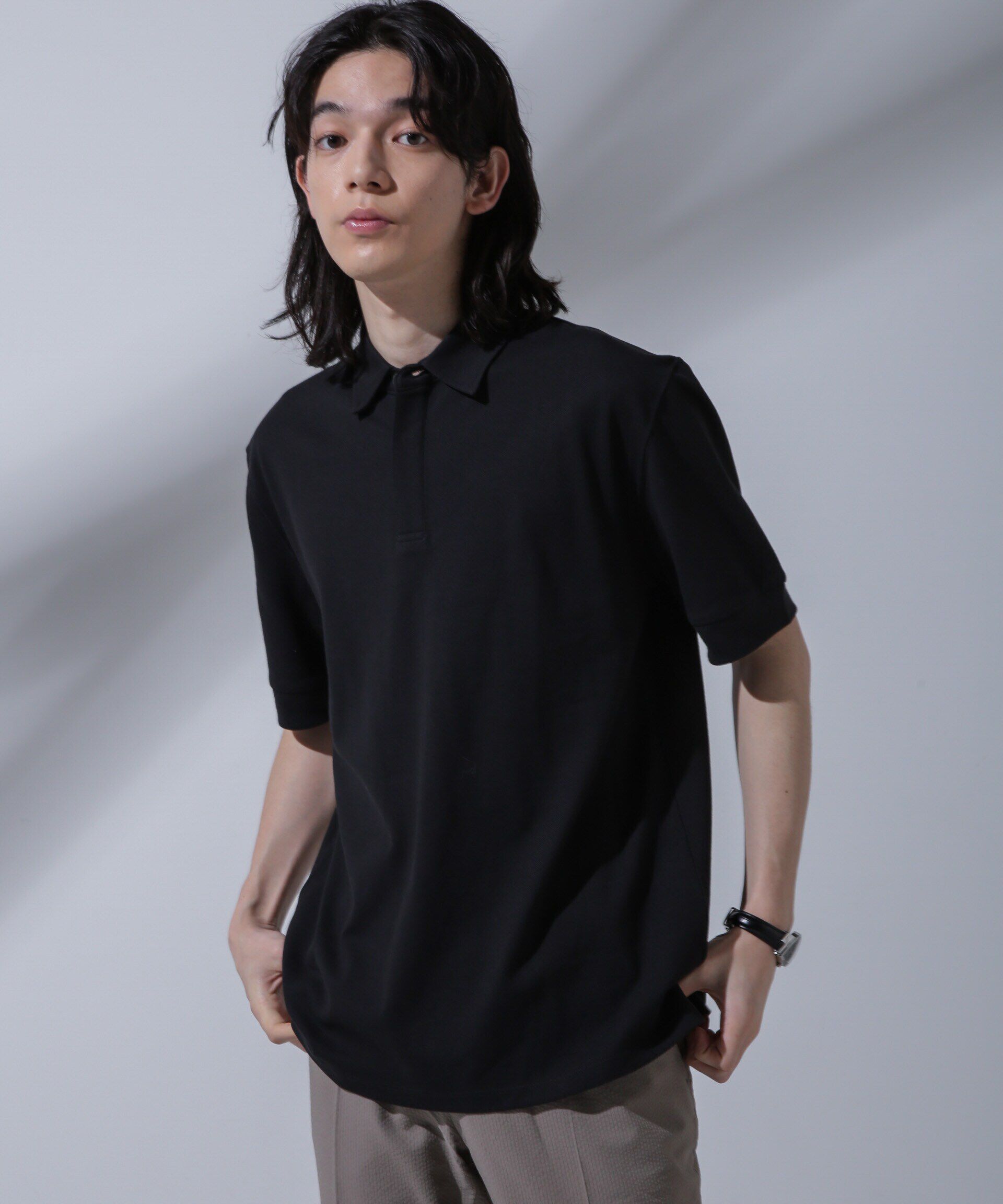 nano･universe「Anti Soaked(R) 汗染み防止 比翼ポロシャツ」|Tシャツ・カットソー|