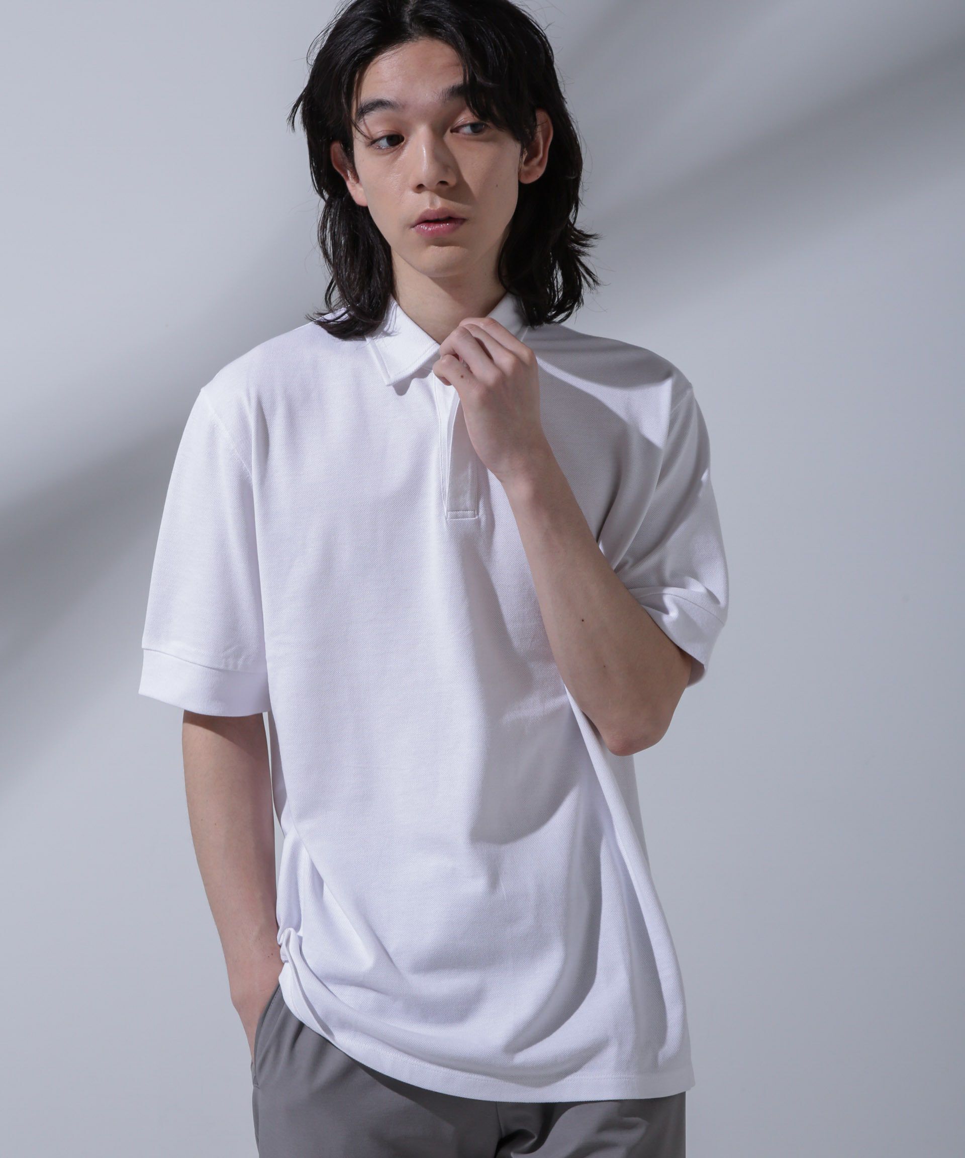 nano･universe「Anti Soaked(R) 汗染み防止 比翼ポロシャツ」|Tシャツ・カットソー|