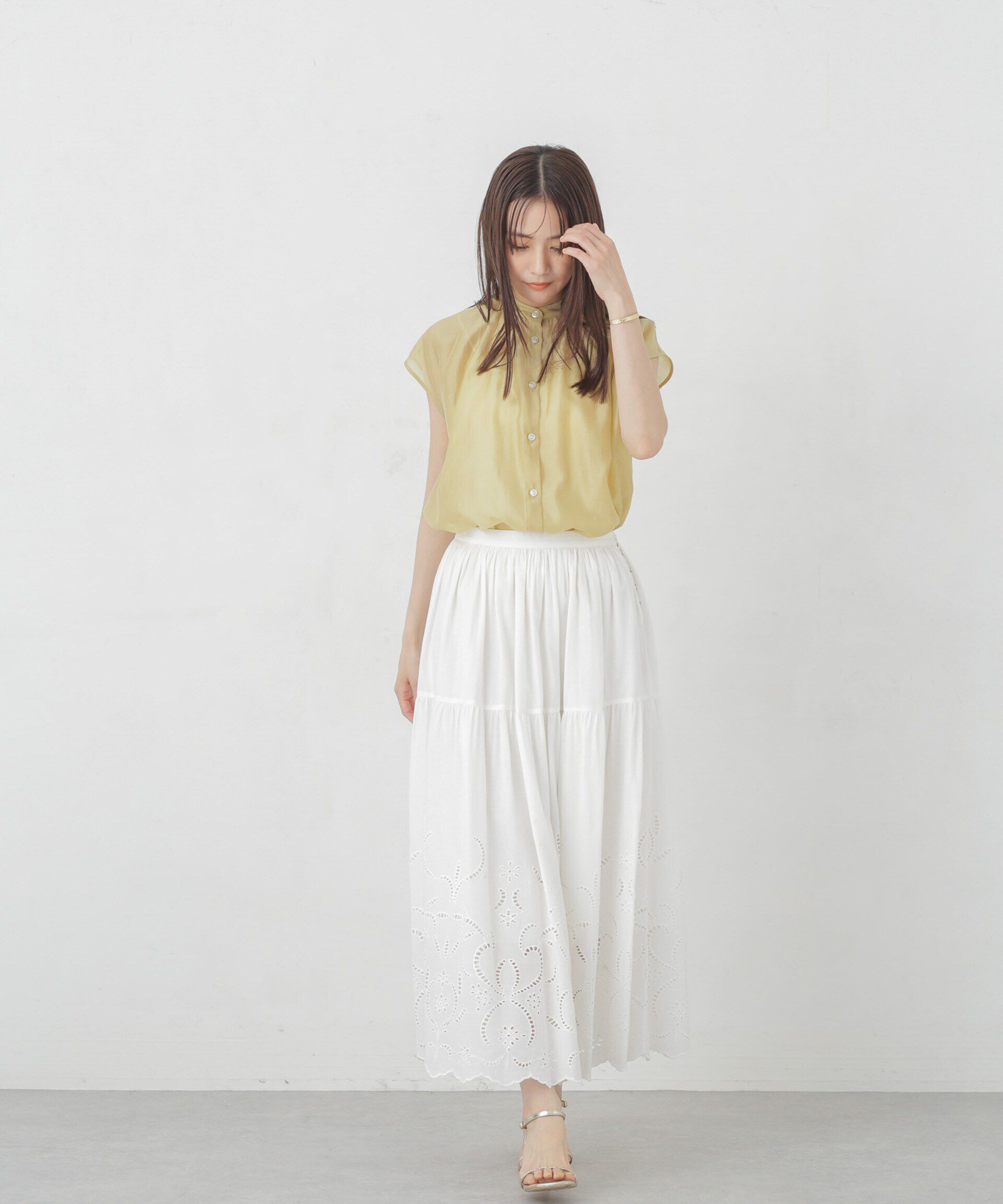 nano･universe「インドシフリー刺繍スカート」|スカート|